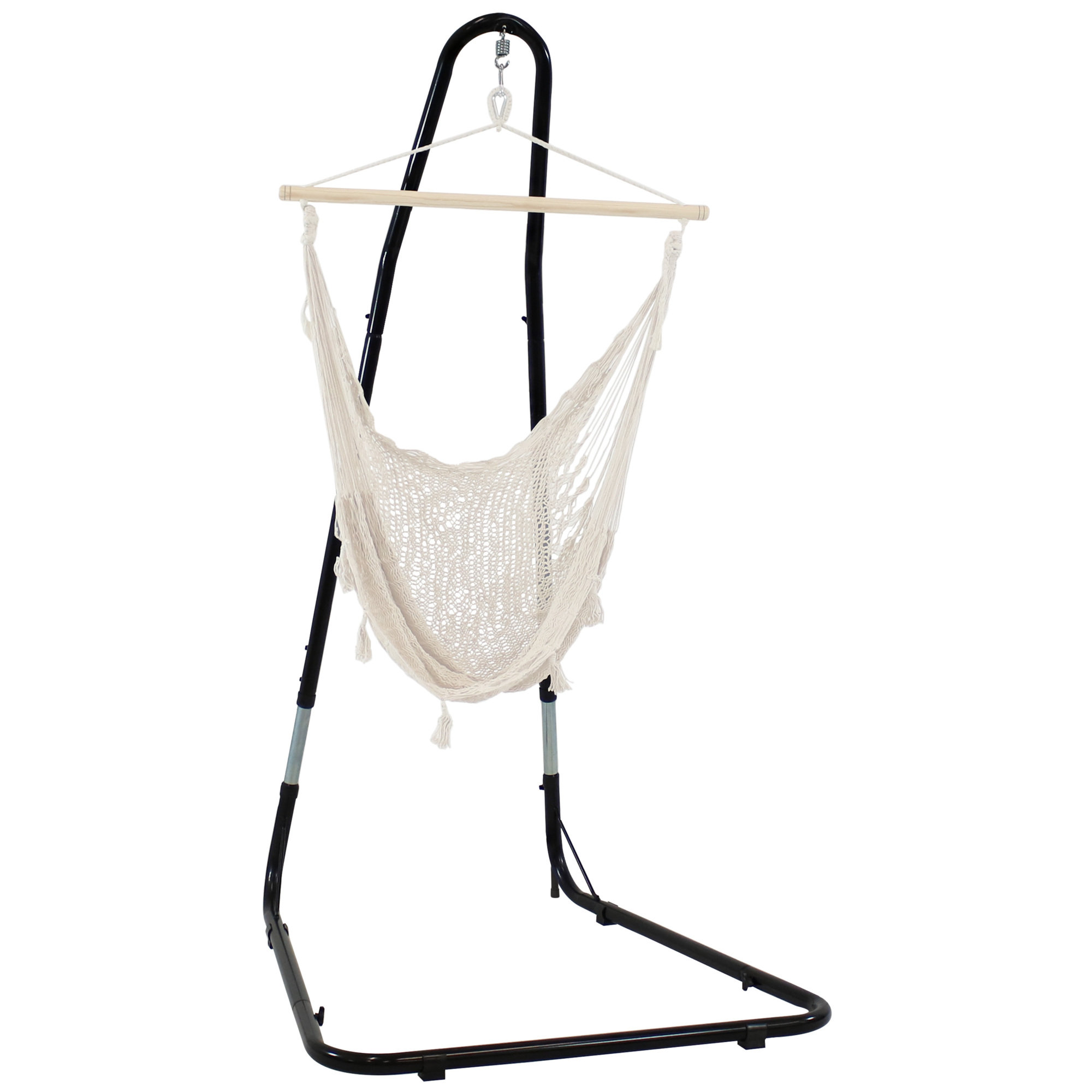 Sunnydaze Decor, Adjustable Hammock Chair Stand - Up to 93in., Color Black, Capacity 330 lb, Material Steel, Model# HH-AHC